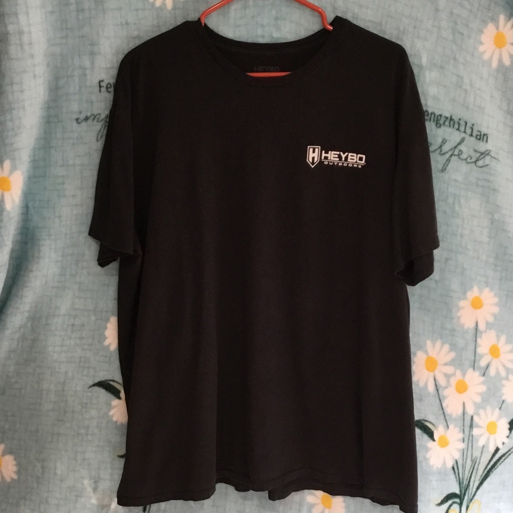 Heybo Men's Short Sleeve Black Logo Tee